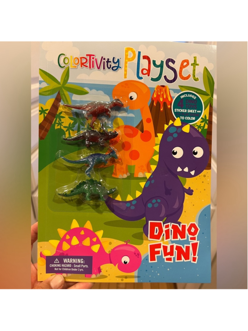 Set of 5 Dino Colortivity coloring book w 4 dinosaurs on each book cover to play